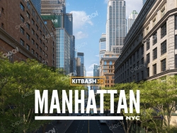 96个美国曼哈顿城市建筑C4D模型合集摩天大楼住宅楼办公楼Kitbash3d – Manhattan