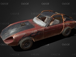 生锈破旧的恶魔Z跑车C4D模型 Datsun 240Z（Flamegamer）