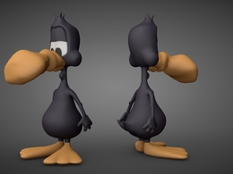 黑色卡通小鸭子 丑小鸭C4D模型 WarpedDuck 3d model