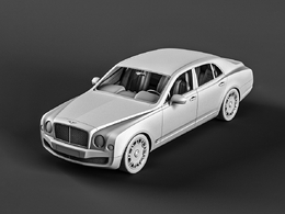 英国豪华轿车宾利慕尚汽车c4d模型免费下载Bentley Mulsanne free 3d model