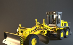 推土机C4D模型 Auto-grader GS -2501 Tractor