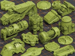 320个科技军事武器部件零件3D模型 Mega Pack KITBASH 320 DETAILS by Oleg Ushenok