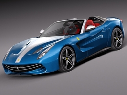 蓝色超跑 法拉利跑车C4D模型 Ferrari F60 America 2015