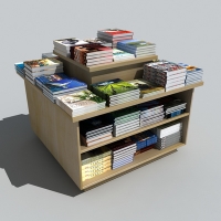 书店书桌、书柜、书架C4D模型Bookstore desk, bookcases, shelves 3D model