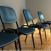 C4D蓝色座椅模型 Chair