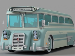 国外复古老款公共汽车C4D模型 Bus Pegasus 3d model