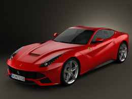 2012款法拉利F12 berlinetta红色跑车C4D模型 Ferrari F12 Berlinetta 2012 3D Model