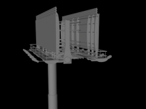 户外广告牌3D模型 擎天柱灯箱模型