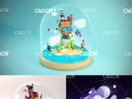 C4D+PS+AI创建微缩景观视频教程 Creacion de mundos 3D en miniatura con Procreate