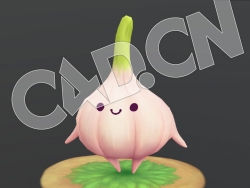 C4D卡通蒜头角色模型 chibi plant