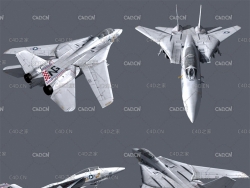 F18舰载机 F14战斗机C4D模型 Combat Aircrafts 3D model