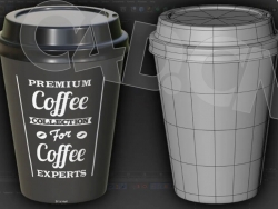 C4D纸咖啡杯细分曲面添加贴图纹理教程  Paper Coffee Cup Tutorial