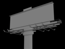 大型户外灯箱 擎天柱广告牌3D模型