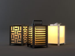 手提落地灯C4D模型 Modular Kabaz Lamp 3D