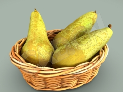 篮子里的鸭梨水果模型 Pears in a basket