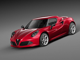 阿尔法·罗密欧汽车C4D模型 Alfa Romeo 4c 2014 3D Model