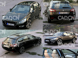 标致508 SW旅行版汽车C4D模型 Peugeot 508 SW 2013 – 3D Model